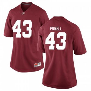 Women's Alabama Crimson Tide #43 Daniel Powell Crimson Replica NCAA College Football Jersey 2403KMIJ5